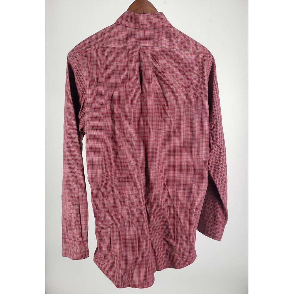 Ralph Lauren Men's 15.5‎ M Custom Fit Red Plaid Long Sleeve Button Down Shirt - Picture 4 of 5
